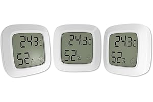 DIFCUL Thermohygromètre numérique 3 mini thermohygromètre avec visage Smiley Température et humidité Thermomètre d'intérieur Température et Humidité Moniteur Blanc Celsius