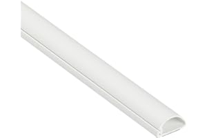 D-Line Micro+ 1M2010W, Passacavi, Canalina Passacavi, Canalina Copricavi, Canalina Passacavi Pavimento - 20 x 10 mm - 1 m Lunghezza - Bianco