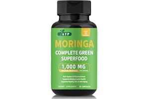 AYP DISTRIBUTION AYP Organic Moringa Capsules - Complete Green Superfood Dietary Supplement with 1000mg Moringa Oleifera Leaf Extract per Serving - Rich in Antioxidants, Vitamins, Minerals - 60 Capsules