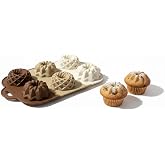 6 B&ouml;lmeli Silikon Muffin ve Mini Kek Kalıbı - 3 Farklı Estetik Geometrik Desen, Yapışmaz ve Esnek Pişirme Seti, Modern Degrad