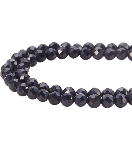 Schwarz-Achat Perlen Strang 15 Zoll – 3 Mm Rund Facettiert Für Schmuckherstellung