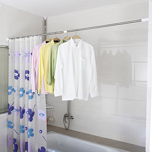 Songmics Einfach Stabil Teleskop Duschstange Edelstahl Duschvorhangstange BCB004 (110 cm to 200 cm) - 2