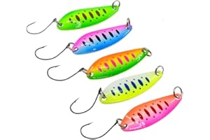 PREDILURES 5 X 5g 40mm Micro Spoon metal spinners slow pitch shallow Trout Perch chub FLASH
