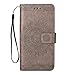 Produktbild Miagon Galaxy Note 9 Hülle,Grau Mandala Blumen Handytasche Flip Case Cover Schutzhülle Ledertasche Lederhülle Bookstyle Klapphülle Kartenfächer für Samsung Galaxy Note 9