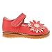 Little Blue Lamb - Girls Toddler Leather Squeaky Shoes - Watermelon Red Mary Janes with Flower, Insole Length: 152mm; US/EUR: 7/24