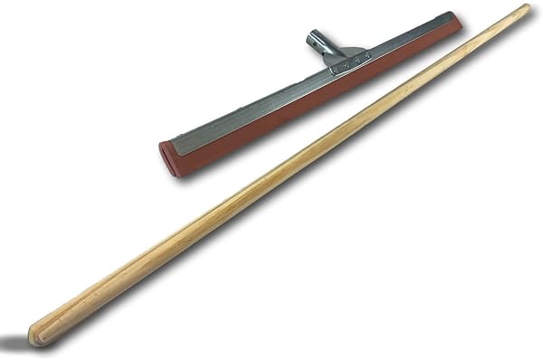 Raclot Balai raclette | Extracteur d'eau pour Le Sol | Longueur 75 cm | Lame Caoutchouc en néoprène renforcé Rouge Haute densité | avec Manche 1,30 m | Douille en métal pour Manche | Kibros 1675M