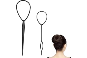 JANEROWEE 2 Pièces Cheveux Queue Twister Titulaires,Cheveux Pull Aiguille Plat Tresse Queue, Accessoires de coiffure,Accessoires de Coiffure pour Les Débutants