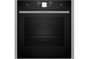 NEFF B64VT73N0 Einbau-Backofen N90, Integrierbarer Backofen 60 x 60cm, Slide&Hide, Full Touch TFT-Display, Multipoint Bratenthermometer, Vario Steam, Soft Open & Close, Schwarz