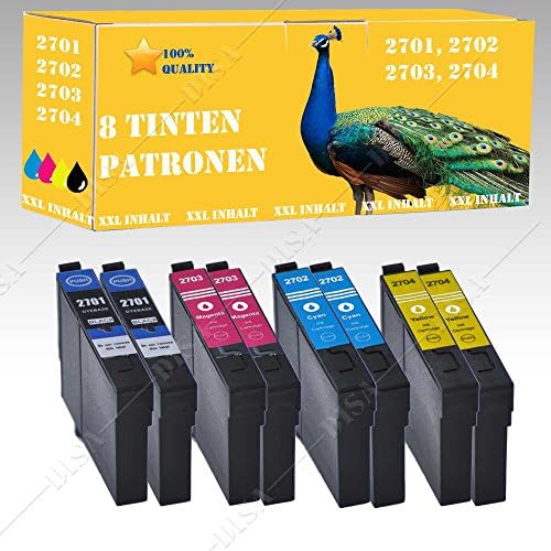 8 x Ink Cartridges Compatible with Epson T2703 T2704 Epson WorkForce WF 7110 DTW