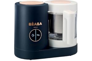 BÉABA, Babycook Neo, mikser parowy 6 w 1, robot dla niemowląt, wyprodukowany we Francji, szklana miska, zbiornik ze stali nierdzewnej, duża pojemność, dywersyfikacja żywności, małe słoiki dla dzieci,