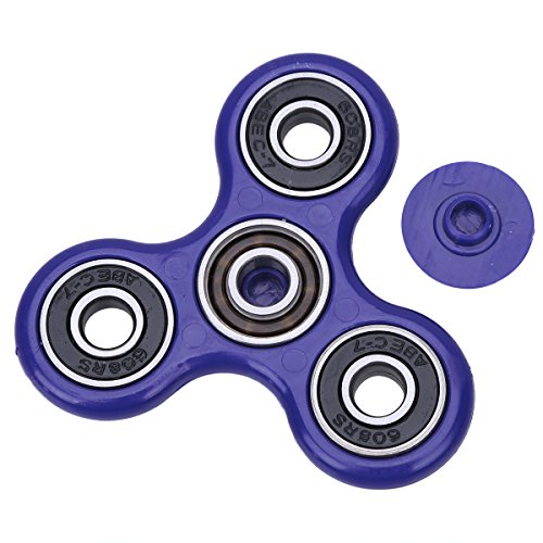 iEFiEL Hybrid Ceramic Triangle Hand Finger Spinner Fidget Toy Stress Anxiety Relief for Kids Adults (Blue)