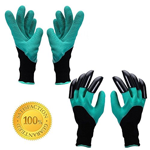 Preisvergleich Produktbild yardsky 2 Paar Wasserdichten Gartenhandschuhe mit Krallen Garten Werkzeug Krallenhandschuhe Handschuhe mit Klauen (1 Paar für Rechtshand und 1 Paar für Linkshand)