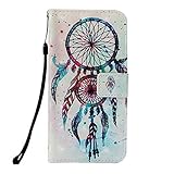 Prechkle 3D Colorful Painting Phone Case for HUAWEI Honor 8X MAX Premium PU Leather Wallet Bumper Cover with Card Slots, Kickstand Feature, Magnetic Closure(Wind Chime).