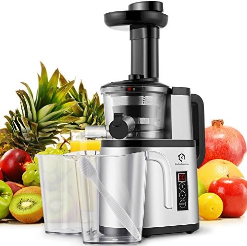 Cold Press Juicer, Kitchen Komforts Slow Juicer, Juice Extractor for Higher Nutritional Value &amp; Juice Yield, Juice Maker with Two Speed Settings