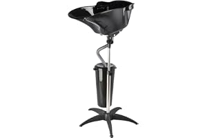 Portable Shampoo Bowl Salon Sink, Salon Hair Washing Basin, Ideal for Barber Shop, Homes, Spa - Adjustable Height and Drain (With bucket)