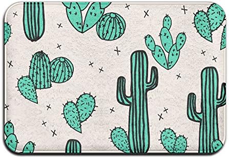 Personalized Door Mats Starry Sky Green Cactus Cute Design Cool doormats for entrance way indoor