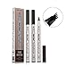Tattoo Eyebrow Pen with Four Tips, GreeStore Long-lasting Waterproof Brow Gel Fine Eyebrow Pencil, Smudge-proof Super Durable Eye Brow Make up Pencil Beauty Tools, Chestnut/Dark Brown