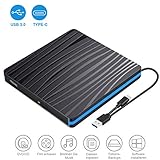 【USB3.0 und Typ-c Externe DVD Laufwerk】- Arbeiten mit USB 3.0 High Speed Schnittstelle, bringt Ihnen schnellere Datenübertragungsgeschwindigkeit (bis zu einem Maximum von 5 Gbps) und stabile Leistung mit starker Fehlertoleranz. (kompatibel mit USB 2.0, USB1.1-Schnittstelle)