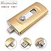 Produktbild Tipmant USB 3.0 Flash-Laufwerk Für iPhone 5 6 6S 7 Plus, iPad 3in1 OTG Handy Speicherstick Lightning iOS 64GB USB Sticks Externer Speicher - Gold