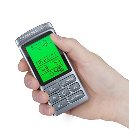 TROTEC BT40 Ofenthermometer kabelloses Grillthermometer Fleischthermometer Barbecue Digital BBQ Thermometer Funk Bratenthermometer bis 250 °C / 8 Fleischsorten einstellbar - 2
