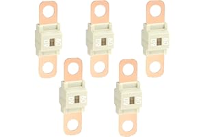 XUHN Fusible De Alta Corriente Midi 5 Bolt-On Fusible 80a Amp Para Automóviles, Camiones, Vehículos De Construcción, Autobuses, Caravanas（Beige）
