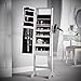Beautify Floor Standing Make Up and Jewellery Organiser Cabinet with Mirror & LED Lights - Grey