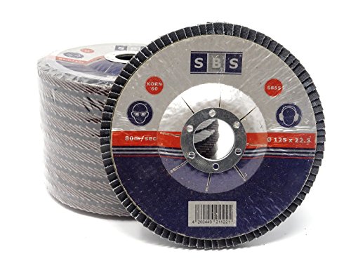 10 Stück SBS Fächerscheiben 125 mm / Korn 80 Blau Schleifscheiben Schleifmop - 4