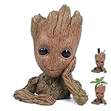  VUL - Macetero para bebé, diseño de Dibujos Animados de Maceta de Dibujos Animados, con Maceta con Agujero y Maceta, Color Verde, Ideal como Regalo para niños