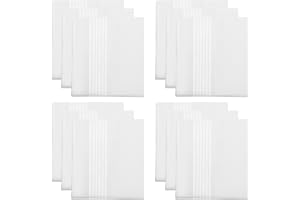 ONLYQIQIU 12PCS Men's Handkerchiefs Cotton Large, 40CM White Gents Hankies Set Soft Pocket Square Hankies for Men, Suitable for Daily use, Business, Wedding, Celebration, Prom, Party
