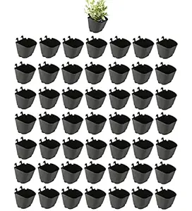 CAPPLs Vertical Garden Wall Hanging Pot, 50 Pcs, Black Colour