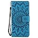 Price comparison product image Case for Mi 6X, Dfly Premium Soft PU Leather Embossed Mandala Design Stand Function Card Slot Holder Slim Flip Wallet Cover for Xiaomi Mi 6X / Mi A2 / Redmi Note 5 Pro, Blue