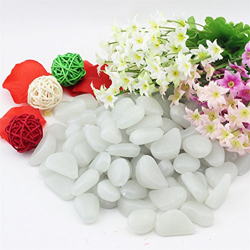 Leuchtsteine Leuchtende künstliche Kieselstein leuchtende Kiesel Aquarium Floureszierende Pebble für Garten Durchgang, Yard & Fish Tank Dekorative Steine 100 Stueck ( blau ) - 2
