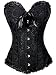 Produktbild DP DESIGN® Korsett Damen schwarz Burlesque Größe M mit Schnürung und String