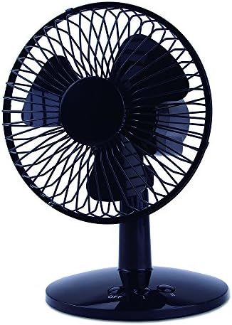 SENPAIC Mini USB Table Fan Oscillating Battery Operated Desktop Portable Fan for Office Home (6 Inch,2 Speed Levels,Metal Design,USB or Battery Powered,Rotating Back and Forth )-Black