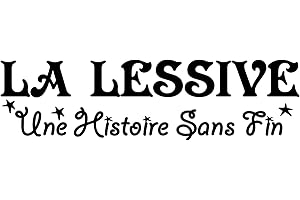 QUANYUCHANG Stickers muraux amovibles en vinyle avec citation « La Lessive Une Histoire Sans Fin »