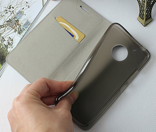 Lively Life Motorola Moto G5 hülle – Premium Luxuriös PU lederhülle[Vollständigen Schutz] [Kreditkartenfach] Folio Flip Tasche Schutzhülle im Denim Pattern für Lenovo Moto G5(Denim-Blue) - 4