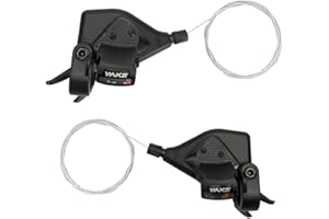 CYSKY Manette de Vélo 3x7/3x8/3x9 Vitesses 1 Paire de manettes de Vitesse Dérailleur de vélo de Montagne avec indicateur de Vitesse Combo leviers de Changement de Vitesse au Pouce Droit et Gauche