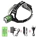 Produktbild WolfWay 3000 Lumen Zoomable CREE XM-L T6 LED Kopflampe (grüner Kopf) Fackel Licht Stirnlampe Nachladbar für kampierendes Radfahren Arbeiten Jagd-Fischen-Reit-Gehen