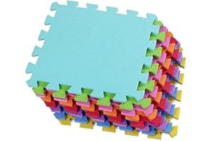 MEDIAWAVESTORE Mediawave Store - Alfombra de juegos Puzzle para niños modular de colores 30 x 30 cm espuma EVA, alfombrilla, azulejos blandos (40)