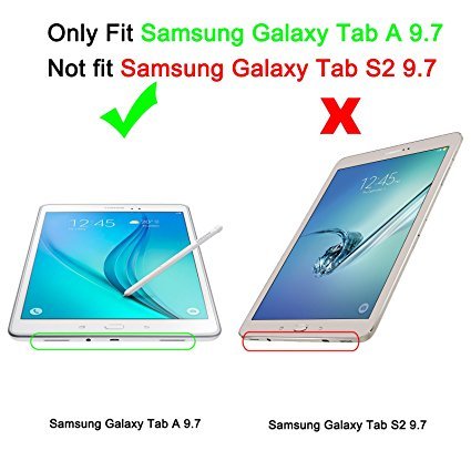 Infiland Samsung Galaxy Tab A 9.7 Hülle Case -Slim Fit Folio PU-lederne dünne Kunstleder Schutzhülle Cover Tasche für Samsung Galaxy Tab A 9.7 T550N/ T555N 24,6 cm (9,7 Zoll) WiFi/LTE Tablet-PC (mit Auto Schlaf / Wach Funktion)(Sterne) - 8