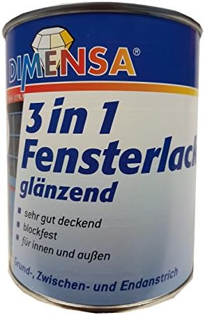Dimensa 3 in 1 Window Paint Special Acrylic White – For Indoor And Outdoor White Gloss 750 ml