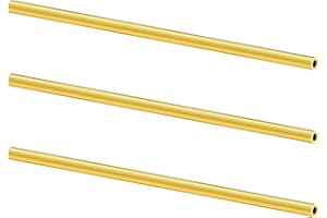 LAVMHAB Messingrohr 3,5mm OD/Außendurchmesser x 0,75mm Wandstärke, 200mm Länge, Nahtlos Rundrohr aus Messing, Runde Messing Rohre für Bastelarbeiten (3 Stück)