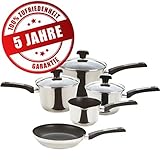 ✅ GENIETETER HITZEBESTÄNDIGER GRIFF: Der Griff ist sicher an den Stahl genietet - kein Lösen oder Wackeln. Er wird auf dem Herd nicht heiß, backofengeeignet bis 180°C