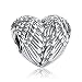 Produktbild Angelic Federn Herz Amulett 925 Sterling Silber Amulett für Pandora, europäischen Armbänder kompatibel