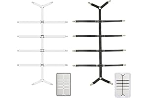 jwtyu 2 Stück Bettlakenspanner Verstellbar Elastische Bettlaken Spanngurt mit Metallclip Lakenspanner für Bettwäsche Tischtücher Matratzen und Sofabezüge
