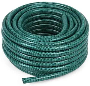 CINAGRO - Heavy Duty Braided Water Hose Pipe for Garden 1 Inch - Lenght : 20 Meters with 3 Clamps for Leak Free Easy Connectings