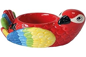 Coquetier Crockery Critters - Perroquet de Deluxebase. Coquetiers mignons en céramique en forme d'animaux pour enfants et adultes