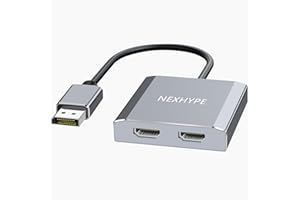XINYAA DisplayPort to Dual HDMI Adapter, 4K@60Hz DP to HDMI Splitter Extended Display Adapter for Dual Monitors,Display Port to 2 HDMI Converter for De-ll, NVIDIA, AMD, Len-ovo, HP