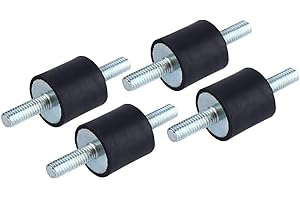 YOSOO HEALTH GEAR M6 Rubber Mount, 4 Pieces Anti-Vibration Isolator Rubber Vibration Isolation Mounts with Studs Bobbin Isolator Damper Tear Strength More Than 45N/mm - 14Mpa, Dual Male Thread 20 x 20 mm