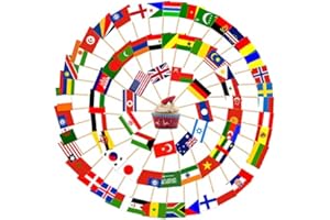 AhfuLife - 100 Piezas de Decoración de Pastel de Bandera de Palillos de Dientes, Palos de Cóctel, Sándwiches, Comida, Pastelería, Copa del Mundo, Artículos de Fiesta (Mixed, 200)